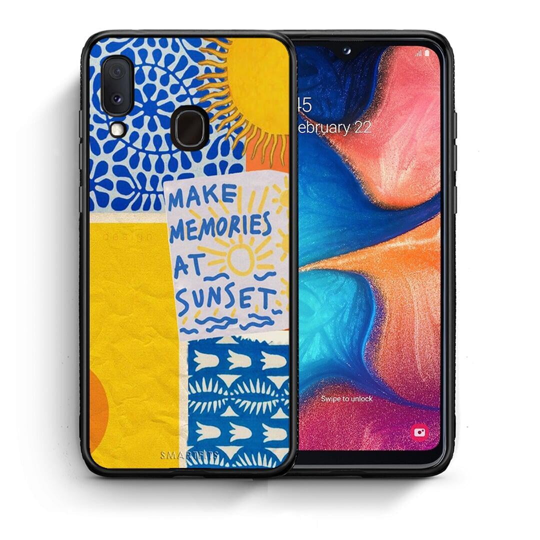 Θήκη Samsung Galaxy A30 Sunset Memories από τη Smartfits με σχέδιο στο πίσω μέρος και μαύρο περίβλημα | Samsung Galaxy A30 Sunset Memories case with colorful back and black bezels