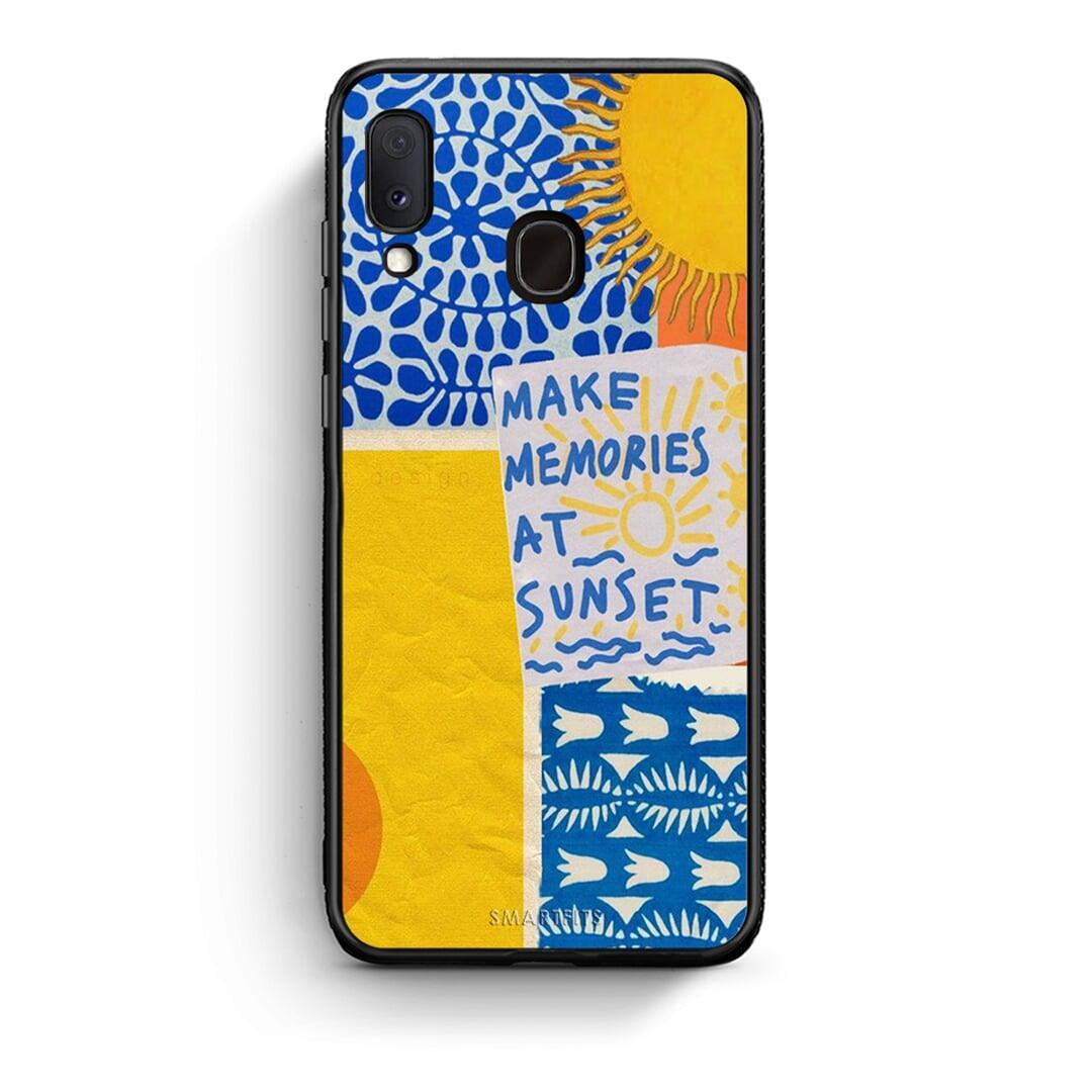 Samsung Galaxy A30 Sunset Memories Θήκη από τη Smartfits με σχέδιο στο πίσω μέρος και μαύρο περίβλημα | Smartphone case with colorful back and black bezels by Smartfits