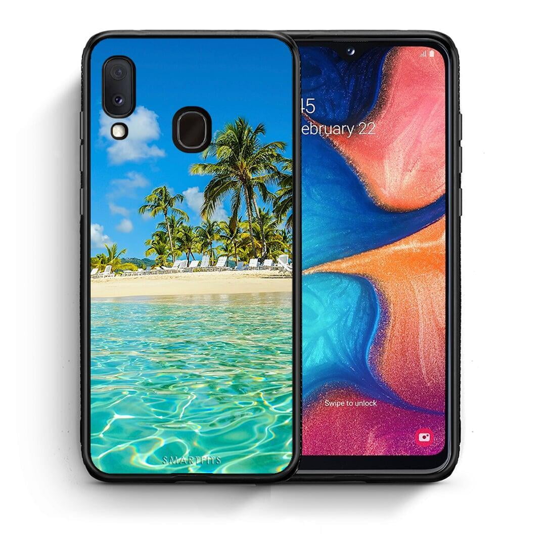 Θήκη Samsung Galaxy A30 Tropical Vibes από τη Smartfits με σχέδιο στο πίσω μέρος και μαύρο περίβλημα | Samsung Galaxy A30 Tropical Vibes case with colorful back and black bezels