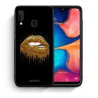 Thumbnail for Θήκη Samsung A20e Golden Valentine από τη Smartfits με σχέδιο στο πίσω μέρος και μαύρο περίβλημα | Samsung A20e Golden Valentine case with colorful back and black bezels