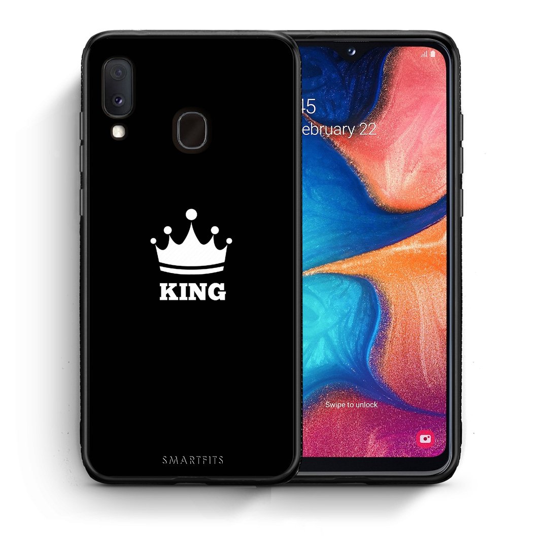 Θήκη Samsung Galaxy A30 King Valentine από τη Smartfits με σχέδιο στο πίσω μέρος και μαύρο περίβλημα | Samsung Galaxy A30 King Valentine case with colorful back and black bezels