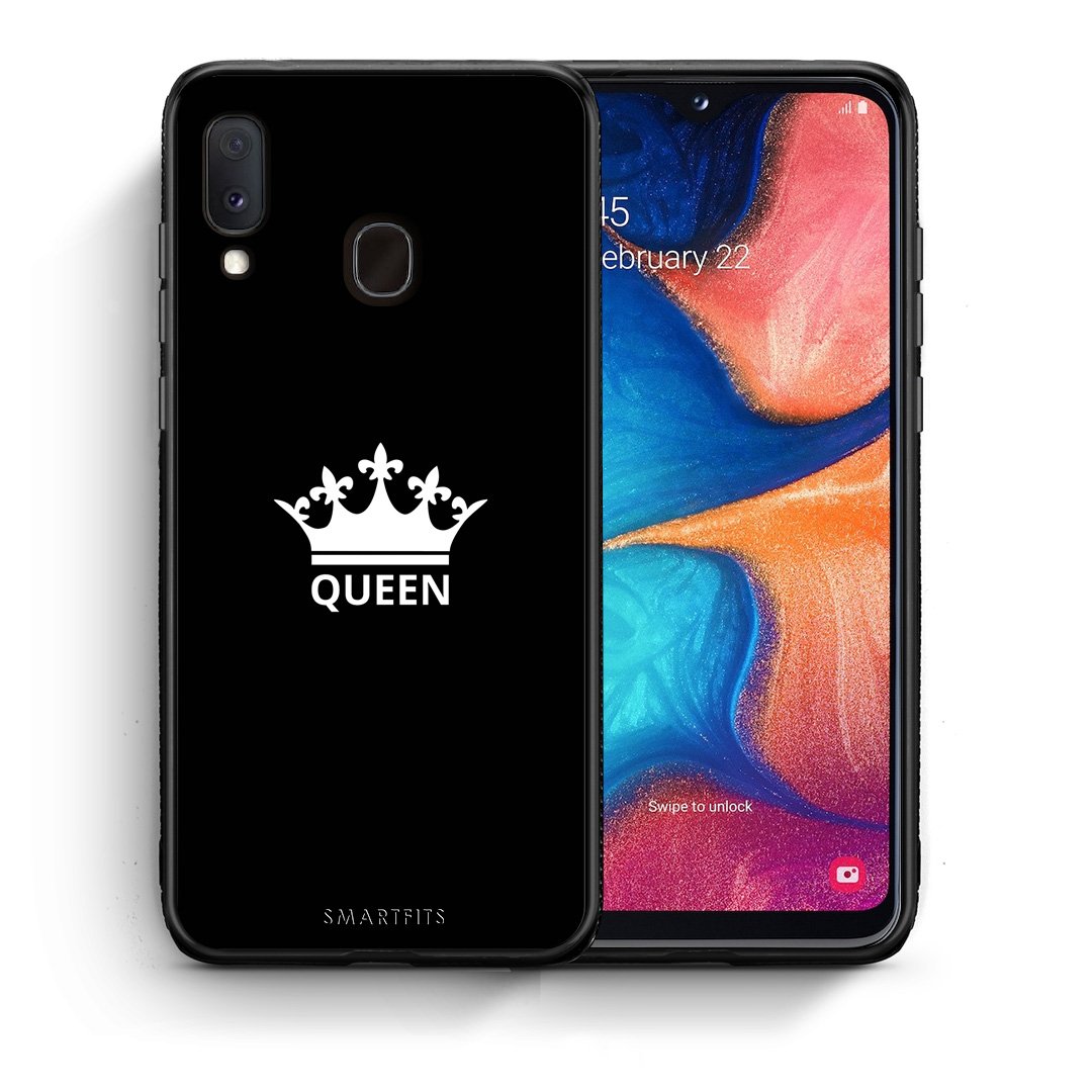 Θήκη Samsung A20e Queen Valentine από τη Smartfits με σχέδιο στο πίσω μέρος και μαύρο περίβλημα | Samsung A20e Queen Valentine case with colorful back and black bezels