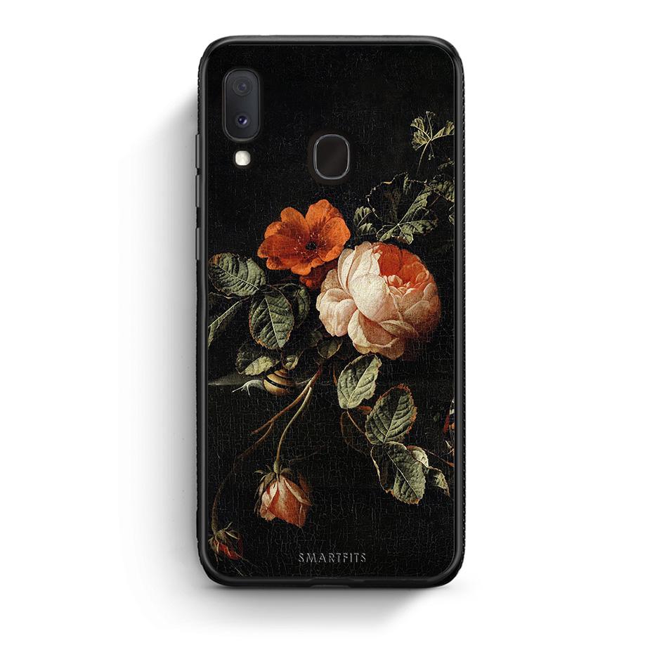 Samsung Galaxy M20 Vintage Roses θήκη από τη Smartfits με σχέδιο στο πίσω μέρος και μαύρο περίβλημα | Smartphone case with colorful back and black bezels by Smartfits