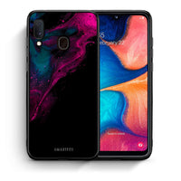 Thumbnail for Θήκη Samsung Galaxy M20 Pink Black Watercolor από τη Smartfits με σχέδιο στο πίσω μέρος και μαύρο περίβλημα | Samsung Galaxy M20 Pink Black Watercolor case with colorful back and black bezels