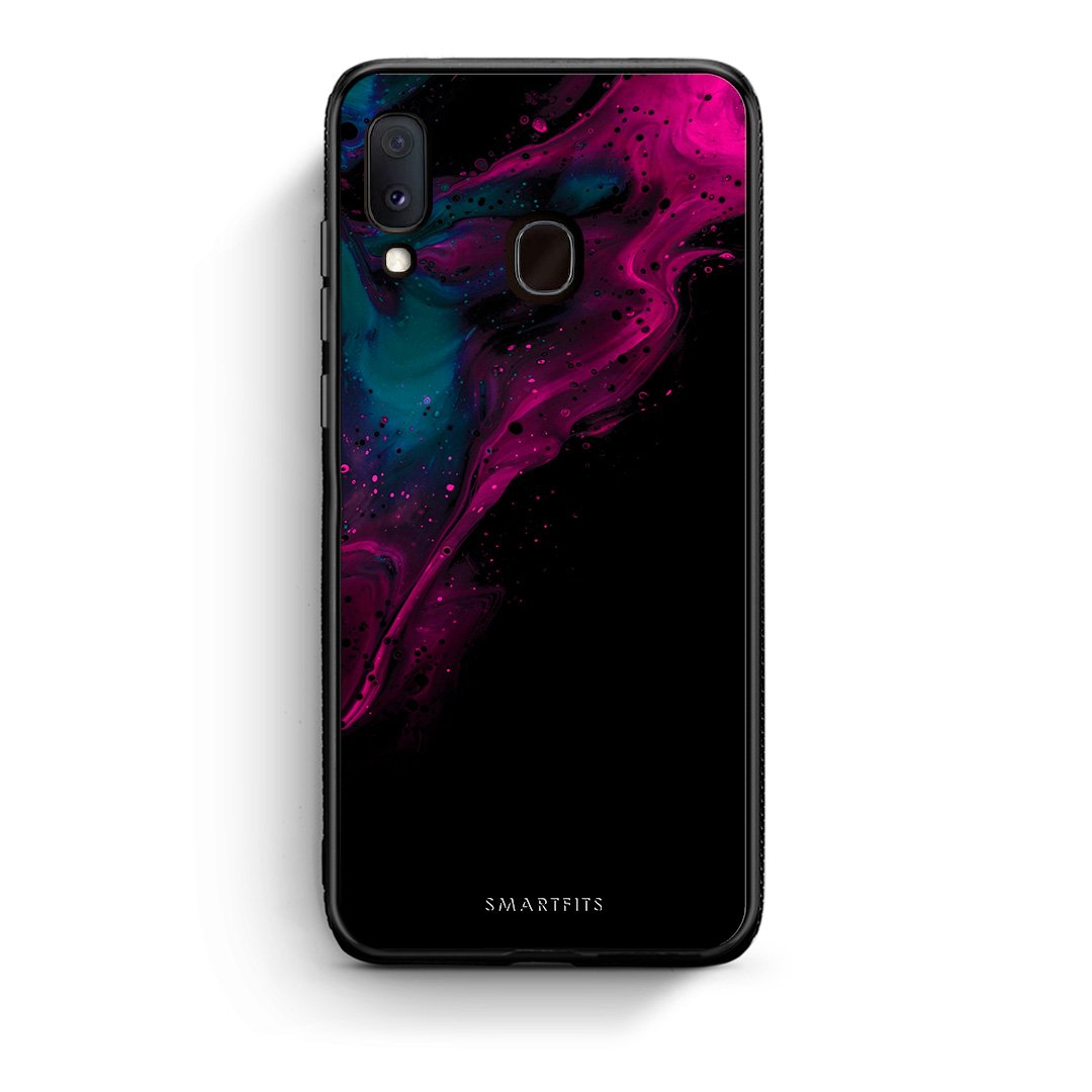 4 - Samsung Galaxy M20 Pink Black Watercolor case, cover, bumper