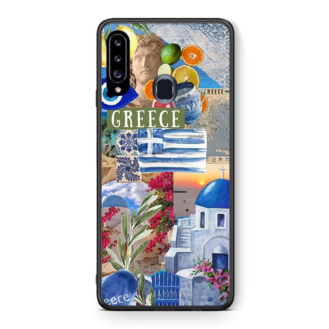 Θήκη Samsung Galaxy A20s All Greek από τη Smartfits με σχέδιο στο πίσω μέρος και μαύρο περίβλημα | Samsung Galaxy A20s All Greek case with colorful back and black bezels