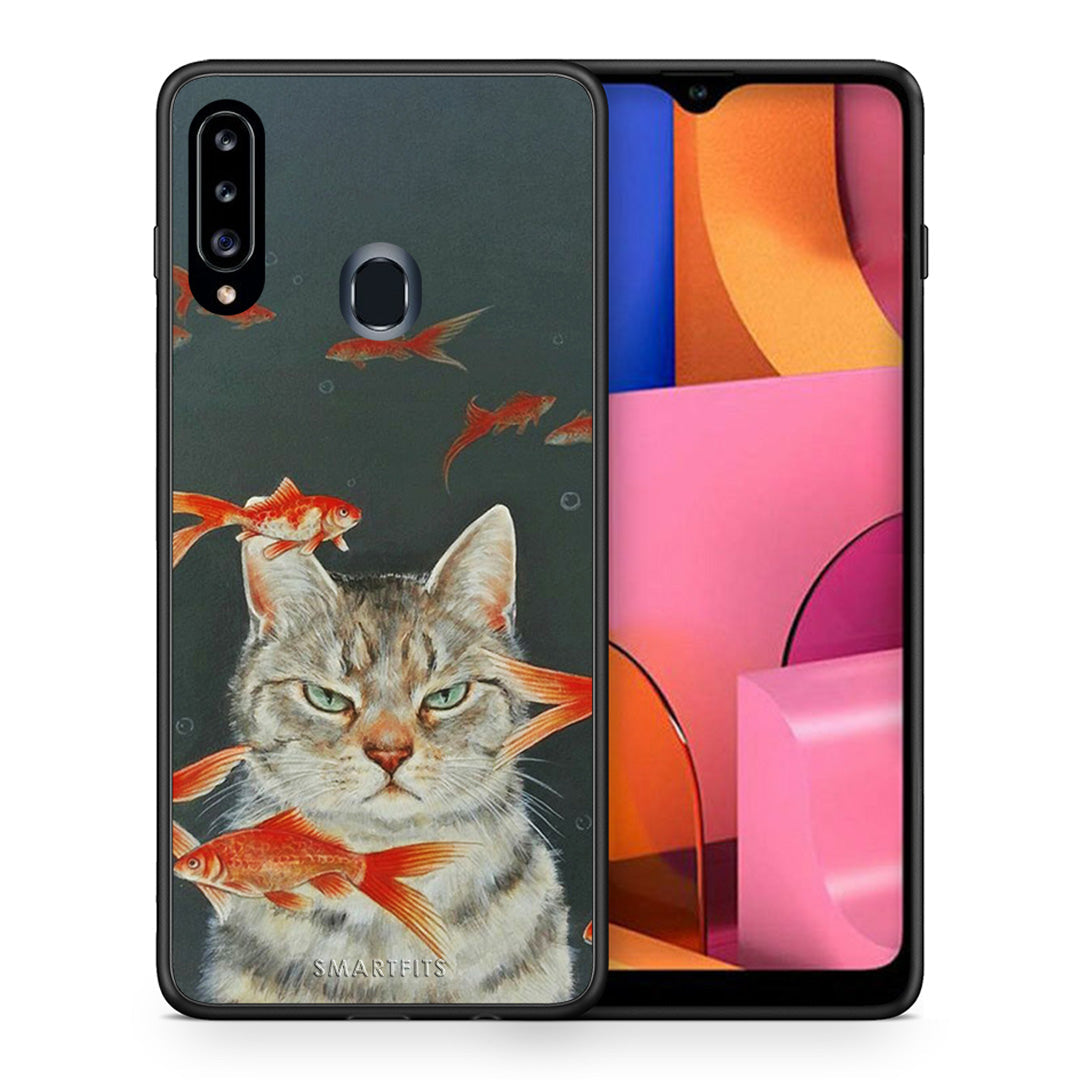 Cat Goldfish - Samsung Galaxy A20s case