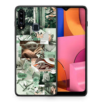Thumbnail for Θήκη Αγίου Βαλεντίνου Samsung Galaxy A20s Collage Dude από τη Smartfits με σχέδιο στο πίσω μέρος και μαύρο περίβλημα | Samsung Galaxy A20s Collage Dude case with colorful back and black bezels