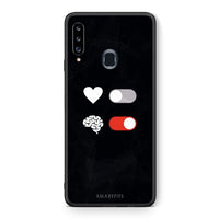Thumbnail for Θήκη Αγίου Βαλεντίνου Samsung Galaxy A20s Heart Vs Brain από τη Smartfits με σχέδιο στο πίσω μέρος και μαύρο περίβλημα | Samsung Galaxy A20s Heart Vs Brain case with colorful back and black bezels