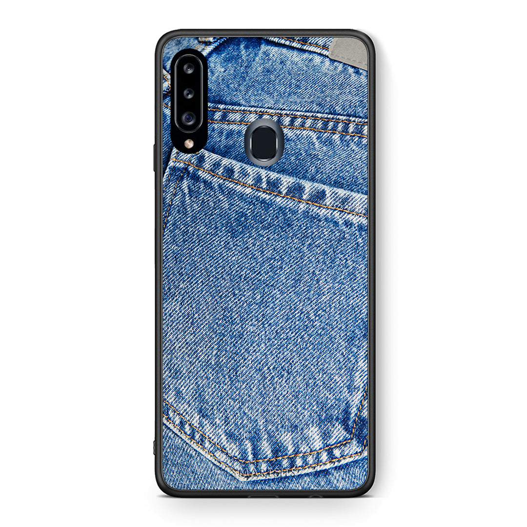 Θήκη Samsung Galaxy A20s Jeans Pocket από τη Smartfits με σχέδιο στο πίσω μέρος και μαύρο περίβλημα | Samsung Galaxy A20s Jeans Pocket case with colorful back and black bezels