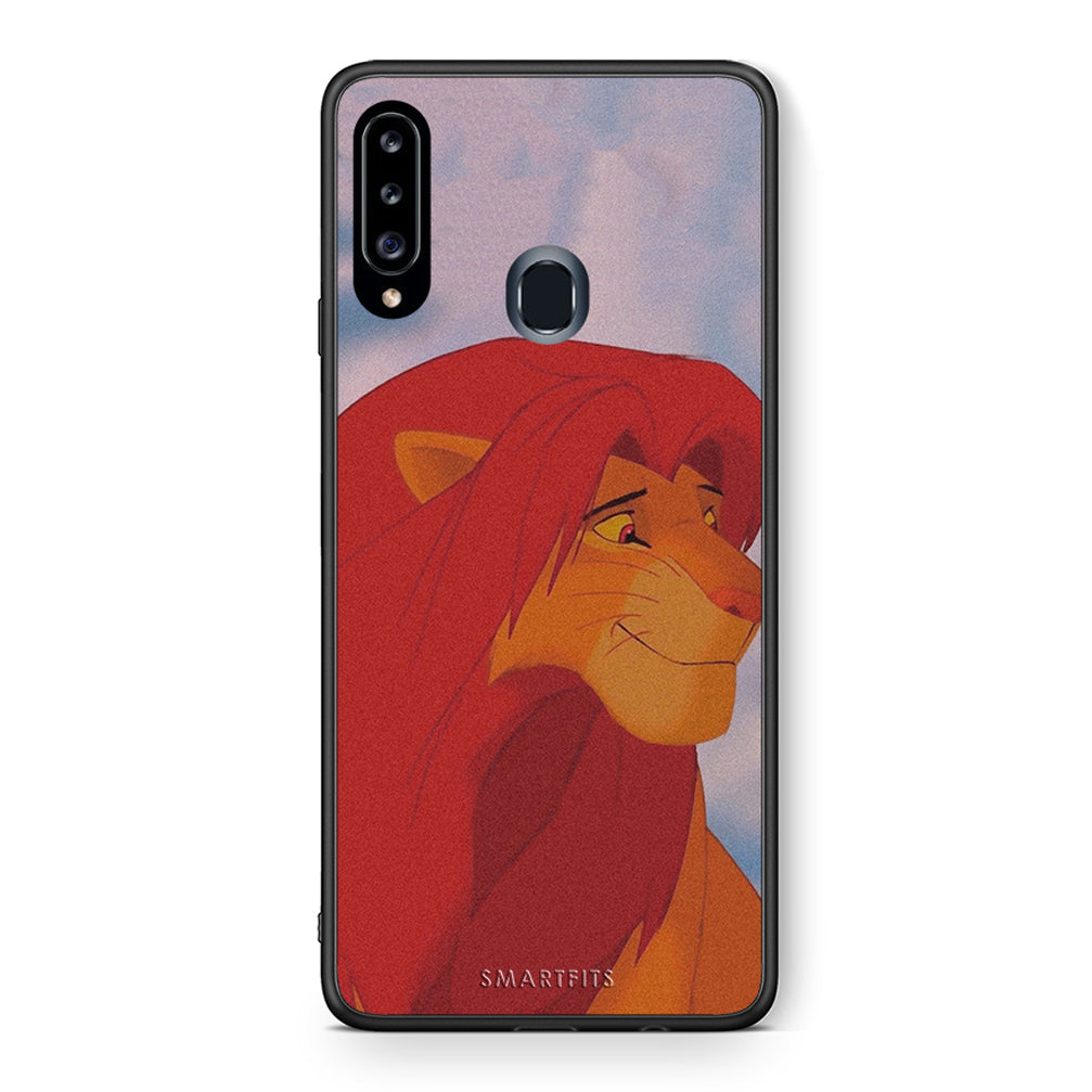 Θήκη Αγίου Βαλεντίνου Samsung Galaxy A20s Lion Love 1 από τη Smartfits με σχέδιο στο πίσω μέρος και μαύρο περίβλημα | Samsung Galaxy A20s Lion Love 1 case with colorful back and black bezels