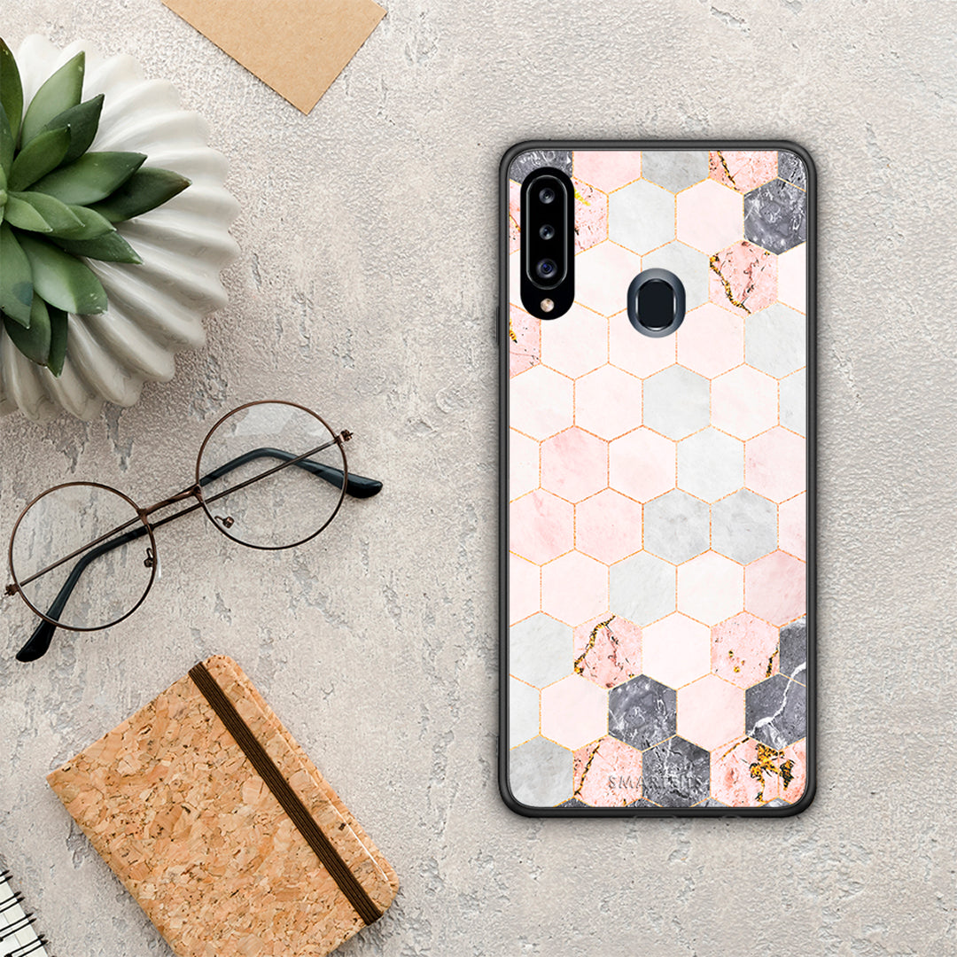 Marble Hexagon Pink - Samsung Galaxy A20S case