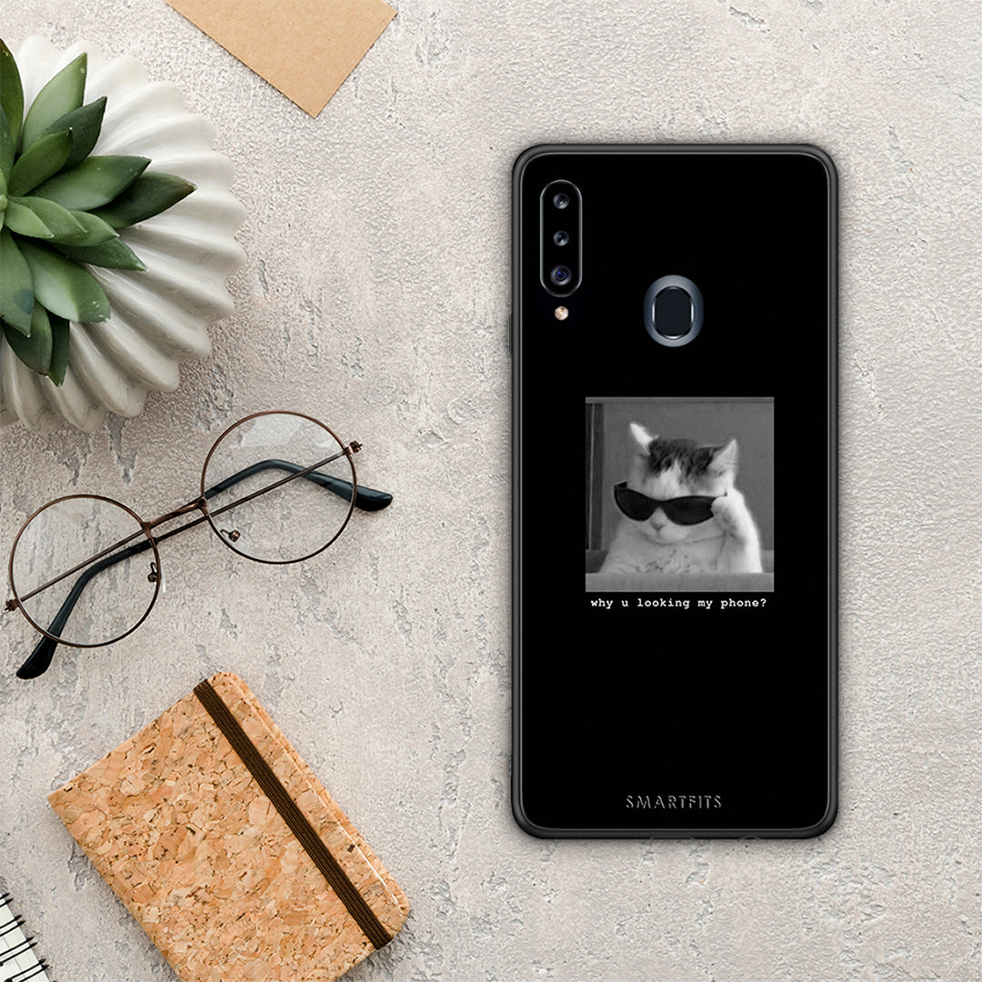 Meme Cat - Samsung Galaxy A20s case