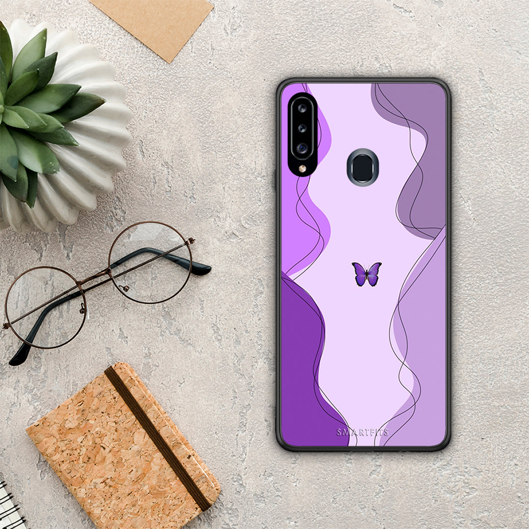 Purple Mariposa - Samsung Galaxy A20s case