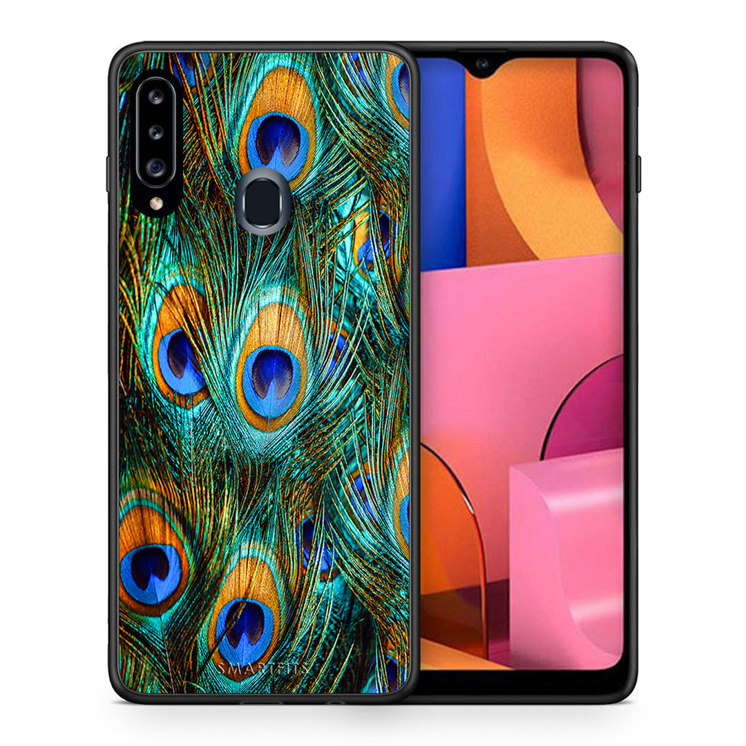 Real Peacock Feathers - Samsung Galaxy A20s case