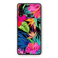 Thumbnail for Θήκη Samsung Galaxy A20s Tropical Flowers από τη Smartfits με σχέδιο στο πίσω μέρος και μαύρο περίβλημα | Samsung Galaxy A20s Tropical Flowers case with colorful back and black bezels