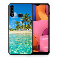 Thumbnail for Θήκη Samsung Galaxy A20s Tropical Vibes από τη Smartfits με σχέδιο στο πίσω μέρος και μαύρο περίβλημα | Samsung Galaxy A20s Tropical Vibes case with colorful back and black bezels