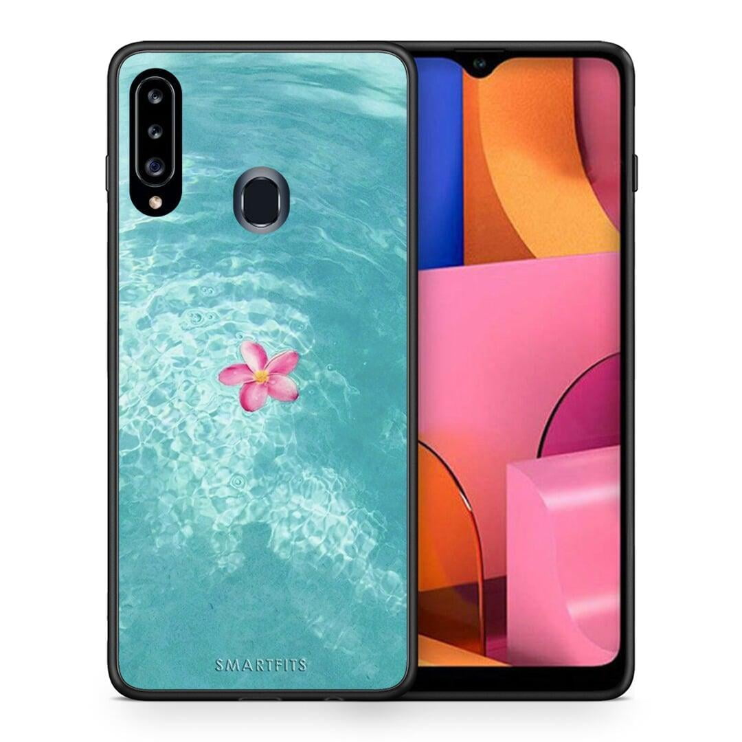 Θήκη Samsung Galaxy A20s Water Flower από τη Smartfits με σχέδιο στο πίσω μέρος και μαύρο περίβλημα | Samsung Galaxy A20s Water Flower case with colorful back and black bezels