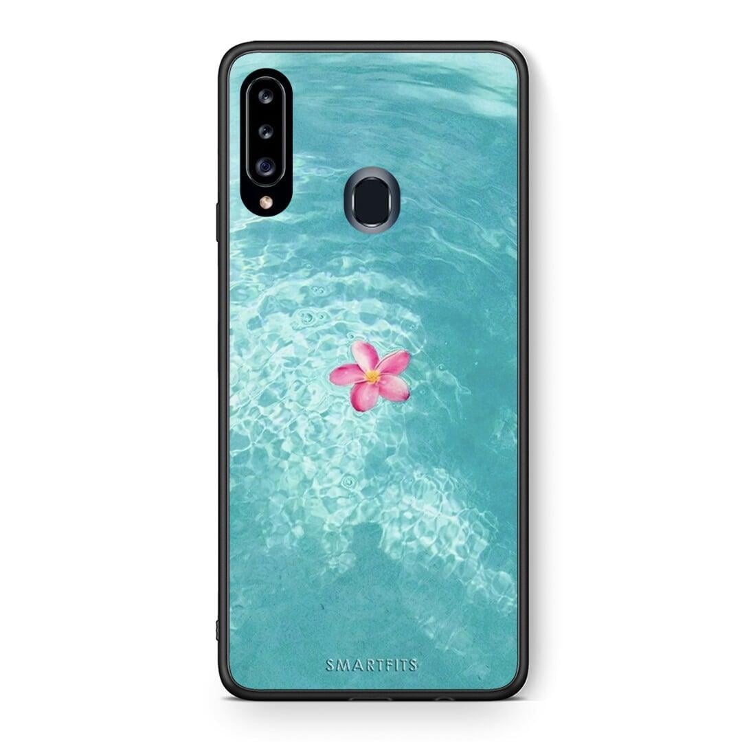 Θήκη Samsung Galaxy A20s Water Flower από τη Smartfits με σχέδιο στο πίσω μέρος και μαύρο περίβλημα | Samsung Galaxy A20s Water Flower case with colorful back and black bezels