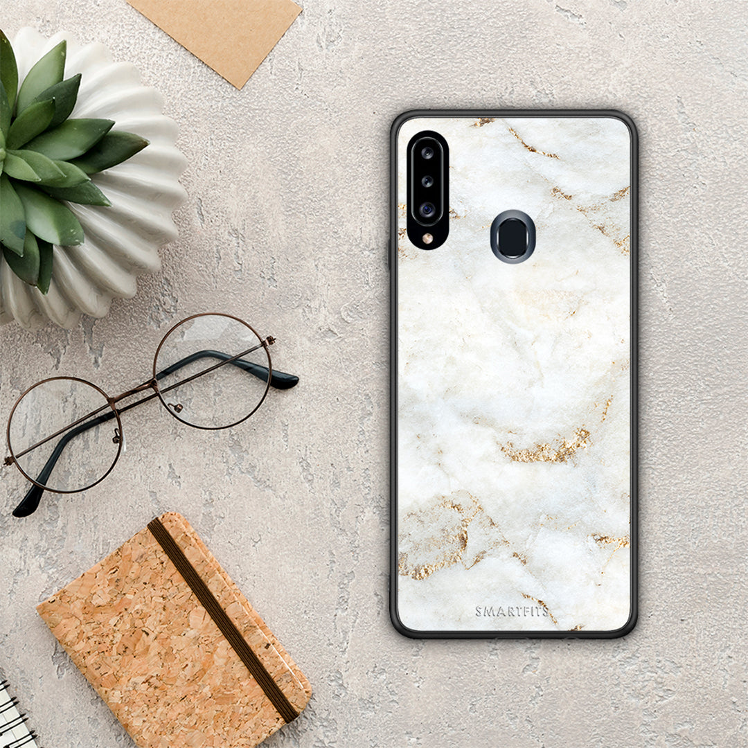 White Gold Marble - Samsung Galaxy A20s case