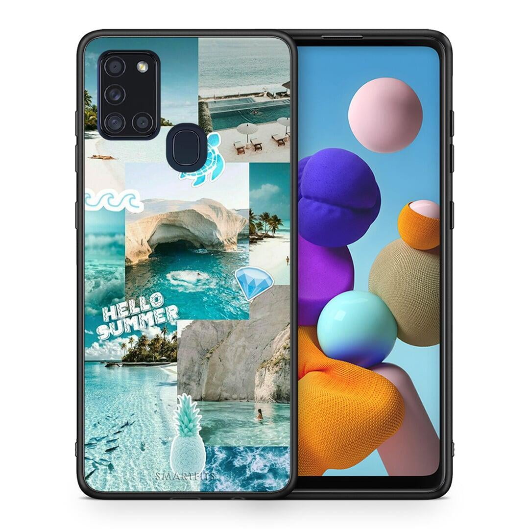 Θήκη Samsung A21s Aesthetic Summer από τη Smartfits με σχέδιο στο πίσω μέρος και μαύρο περίβλημα | Samsung A21s Aesthetic Summer case with colorful back and black bezels