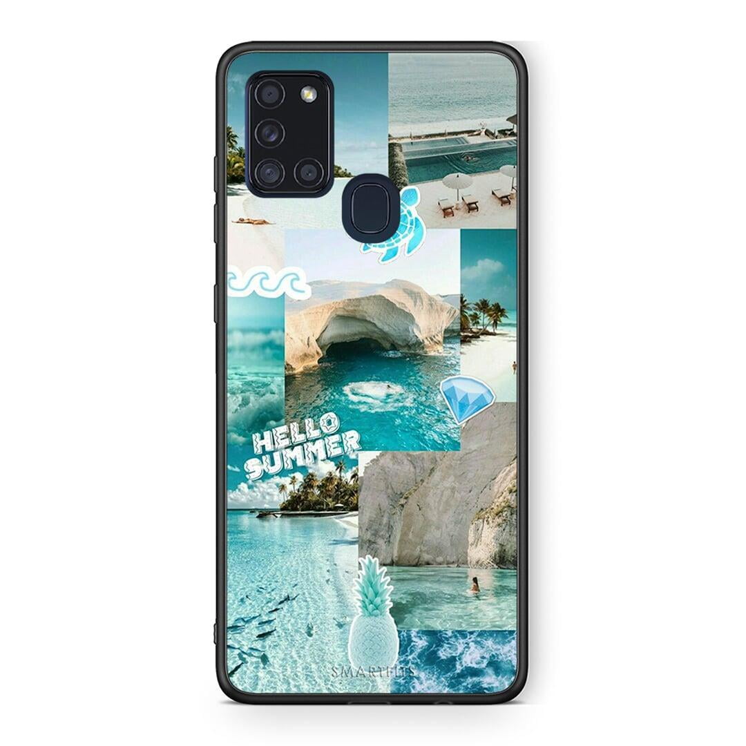 Samsung A21s Aesthetic Summer Θήκη από τη Smartfits με σχέδιο στο πίσω μέρος και μαύρο περίβλημα | Smartphone case with colorful back and black bezels by Smartfits