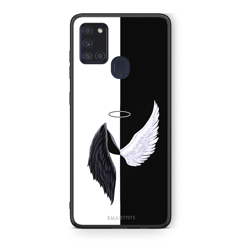Samsung A21s Angels Demons θήκη από τη Smartfits με σχέδιο στο πίσω μέρος και μαύρο περίβλημα | Smartphone case with colorful back and black bezels by Smartfits