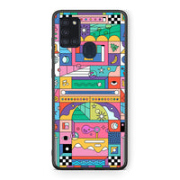 Thumbnail for Samsung A21s Bubbles Soap θήκη από τη Smartfits με σχέδιο στο πίσω μέρος και μαύρο περίβλημα | Smartphone case with colorful back and black bezels by Smartfits