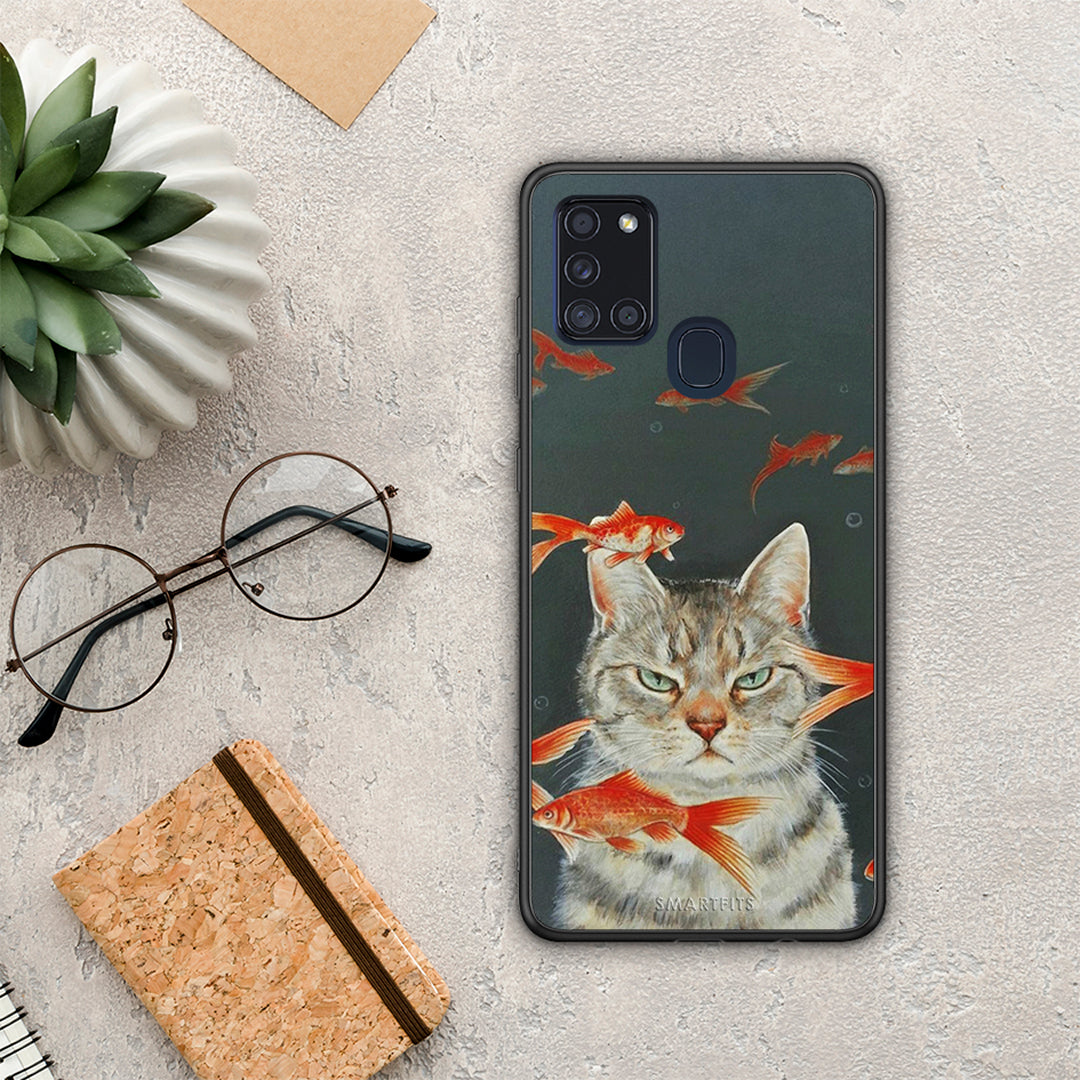 Cat Goldfish - Samsung Galaxy A21s case