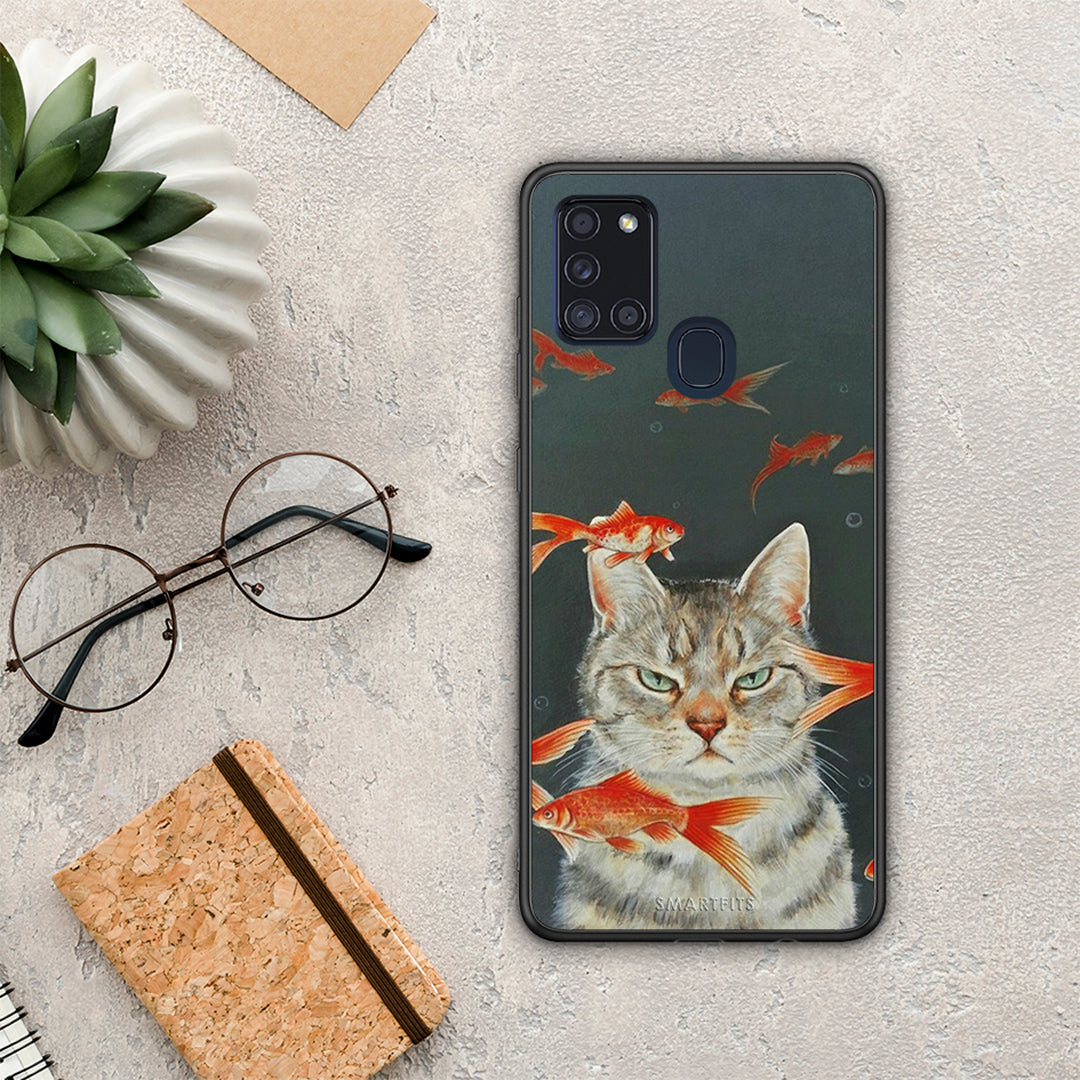 Cat Goldfish - Samsung Galaxy A21S case