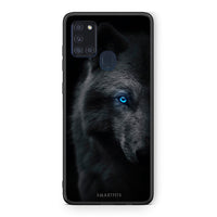 Thumbnail for Samsung A21s Dark Wolf θήκη από τη Smartfits με σχέδιο στο πίσω μέρος και μαύρο περίβλημα | Smartphone case with colorful back and black bezels by Smartfits