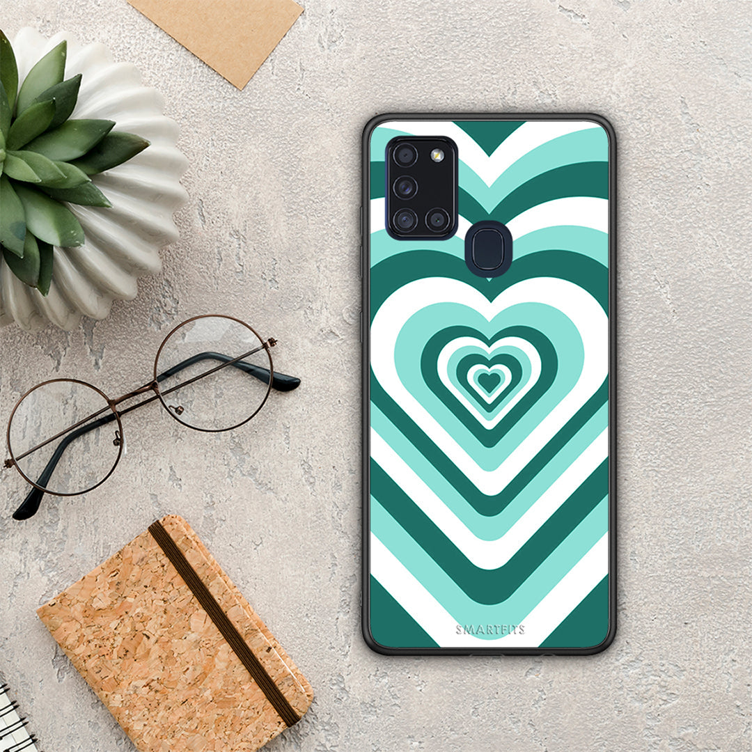 Green Hearts - Samsung Galaxy A21S case