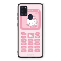 Thumbnail for Samsung A21s Hello Kitten Θήκη Αγίου Βαλεντίνου από τη Smartfits με σχέδιο στο πίσω μέρος και μαύρο περίβλημα | Smartphone case with colorful back and black bezels by Smartfits
