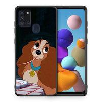 Thumbnail for Θήκη Αγίου Βαλεντίνου Samsung A21s Lady And Tramp 2 από τη Smartfits με σχέδιο στο πίσω μέρος και μαύρο περίβλημα | Samsung A21s Lady And Tramp 2 case with colorful back and black bezels