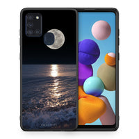 Thumbnail for Θήκη Samsung A21s Moon Landscape από τη Smartfits με σχέδιο στο πίσω μέρος και μαύρο περίβλημα | Samsung A21s Moon Landscape case with colorful back and black bezels