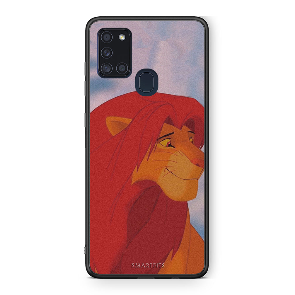 Samsung A21s Lion Love 1 Θήκη Αγίου Βαλεντίνου από τη Smartfits με σχέδιο στο πίσω μέρος και μαύρο περίβλημα | Smartphone case with colorful back and black bezels by Smartfits