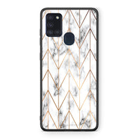 Thumbnail for 44 - Samsung A21s  Gold Geometric Marble case, cover, bumper