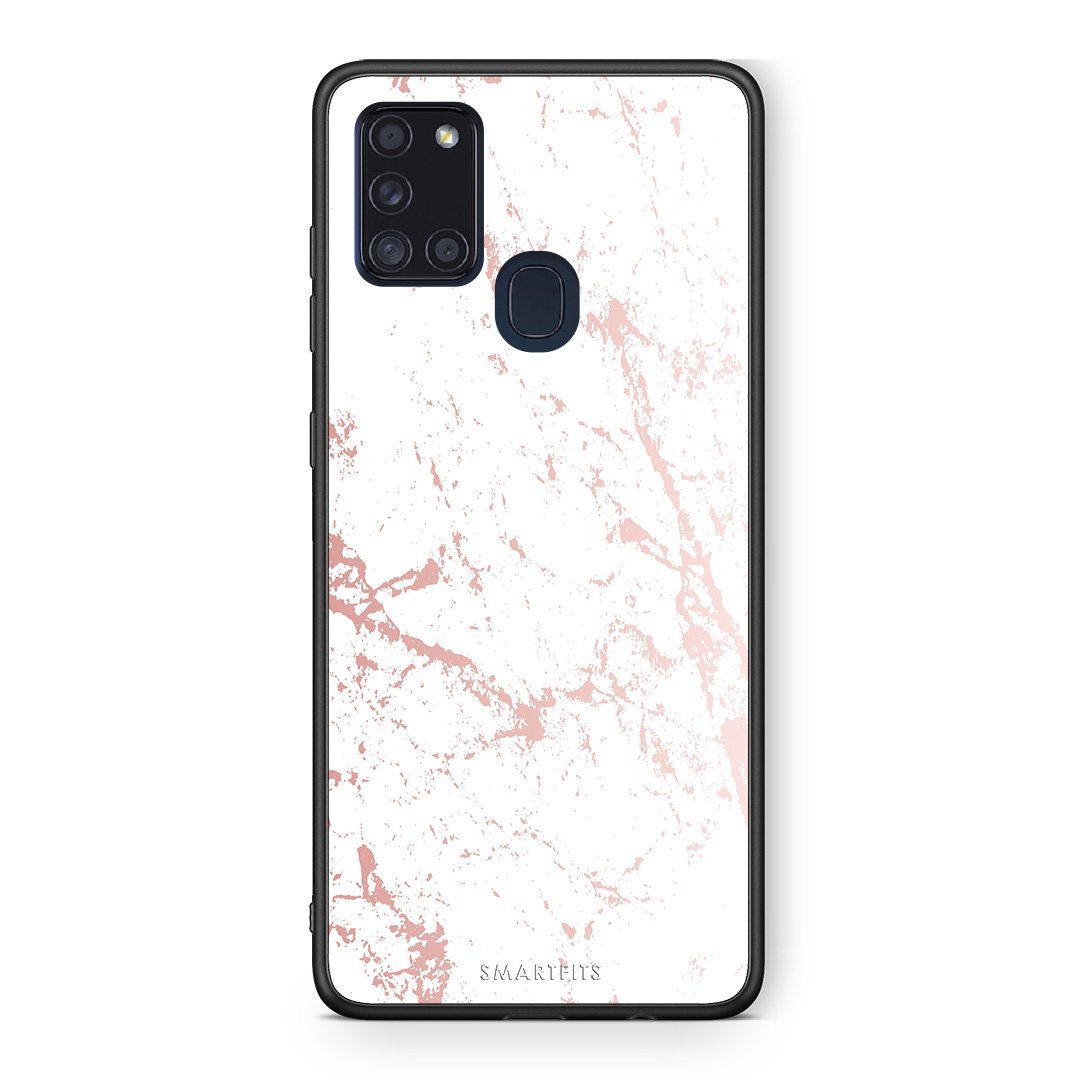 116 - Samsung A21s  Pink Splash Marble case, cover, bumper