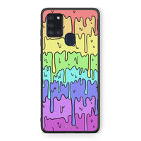 Thumbnail for Samsung A21s Melting Rainbow θήκη από τη Smartfits με σχέδιο στο πίσω μέρος και μαύρο περίβλημα | Smartphone case with colorful back and black bezels by Smartfits