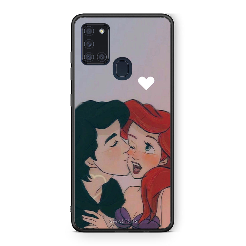 Samsung A21s Mermaid Love Θήκη Αγίου Βαλεντίνου από τη Smartfits με σχέδιο στο πίσω μέρος και μαύρο περίβλημα | Smartphone case with colorful back and black bezels by Smartfits