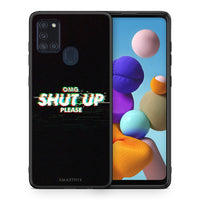 Thumbnail for Θήκη Samsung A21s OMG ShutUp από τη Smartfits με σχέδιο στο πίσω μέρος και μαύρο περίβλημα | Samsung A21s OMG ShutUp case with colorful back and black bezels