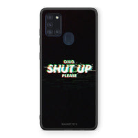 Thumbnail for Samsung A21s OMG ShutUp θήκη από τη Smartfits με σχέδιο στο πίσω μέρος και μαύρο περίβλημα | Smartphone case with colorful back and black bezels by Smartfits