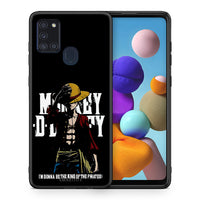Thumbnail for Θήκη Samsung A21s Pirate King από τη Smartfits με σχέδιο στο πίσω μέρος και μαύρο περίβλημα | Samsung A21s Pirate King case with colorful back and black bezels