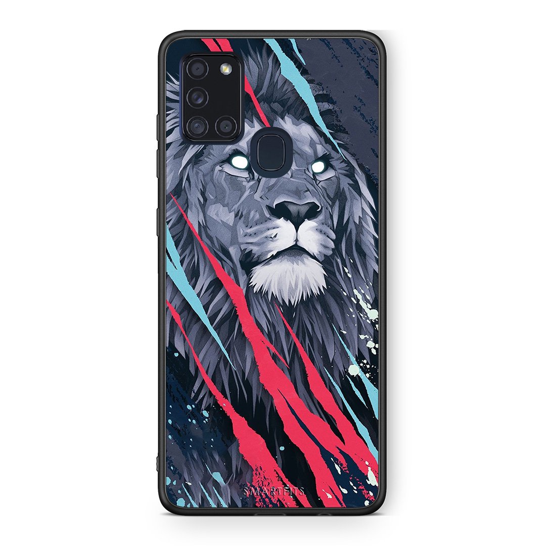 4 - Samsung A21s Lion Designer PopArt case, cover, bumper