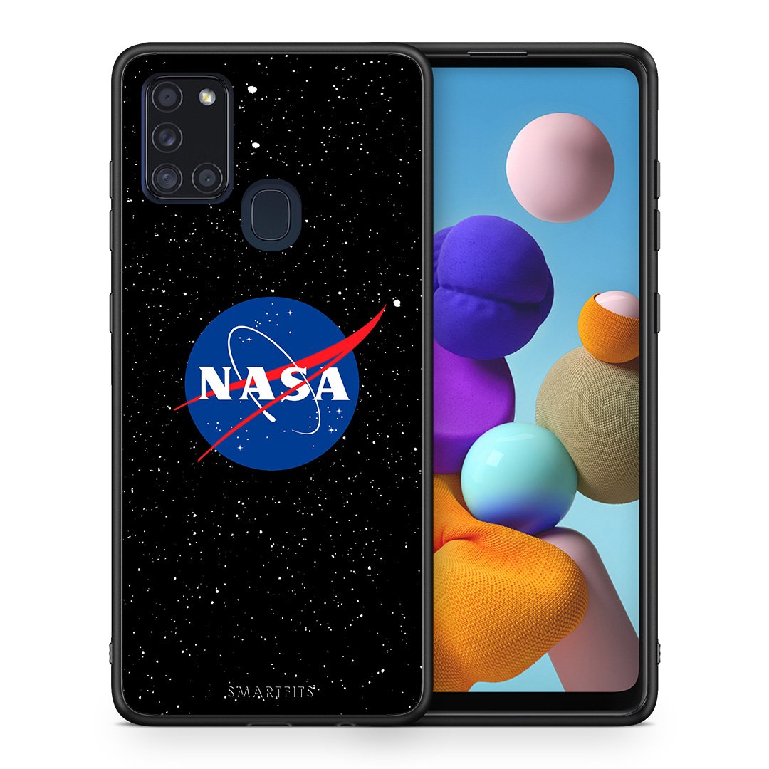 Θήκη Samsung A21s NASA PopArt από τη Smartfits με σχέδιο στο πίσω μέρος και μαύρο περίβλημα | Samsung A21s NASA PopArt case with colorful back and black bezels