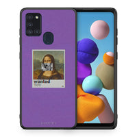 Thumbnail for Θήκη Samsung A21s Monalisa Popart από τη Smartfits με σχέδιο στο πίσω μέρος και μαύρο περίβλημα | Samsung A21s Monalisa Popart case with colorful back and black bezels