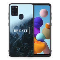 Thumbnail for Θήκη Samsung A21s Breath Quote από τη Smartfits με σχέδιο στο πίσω μέρος και μαύρο περίβλημα | Samsung A21s Breath Quote case with colorful back and black bezels
