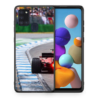 Thumbnail for Θήκη Samsung A21s Racing Vibes από τη Smartfits με σχέδιο στο πίσω μέρος και μαύρο περίβλημα | Samsung A21s Racing Vibes case with colorful back and black bezels