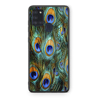 Thumbnail for Samsung A21s Real Peacock Feathers θήκη από τη Smartfits με σχέδιο στο πίσω μέρος και μαύρο περίβλημα | Smartphone case with colorful back and black bezels by Smartfits