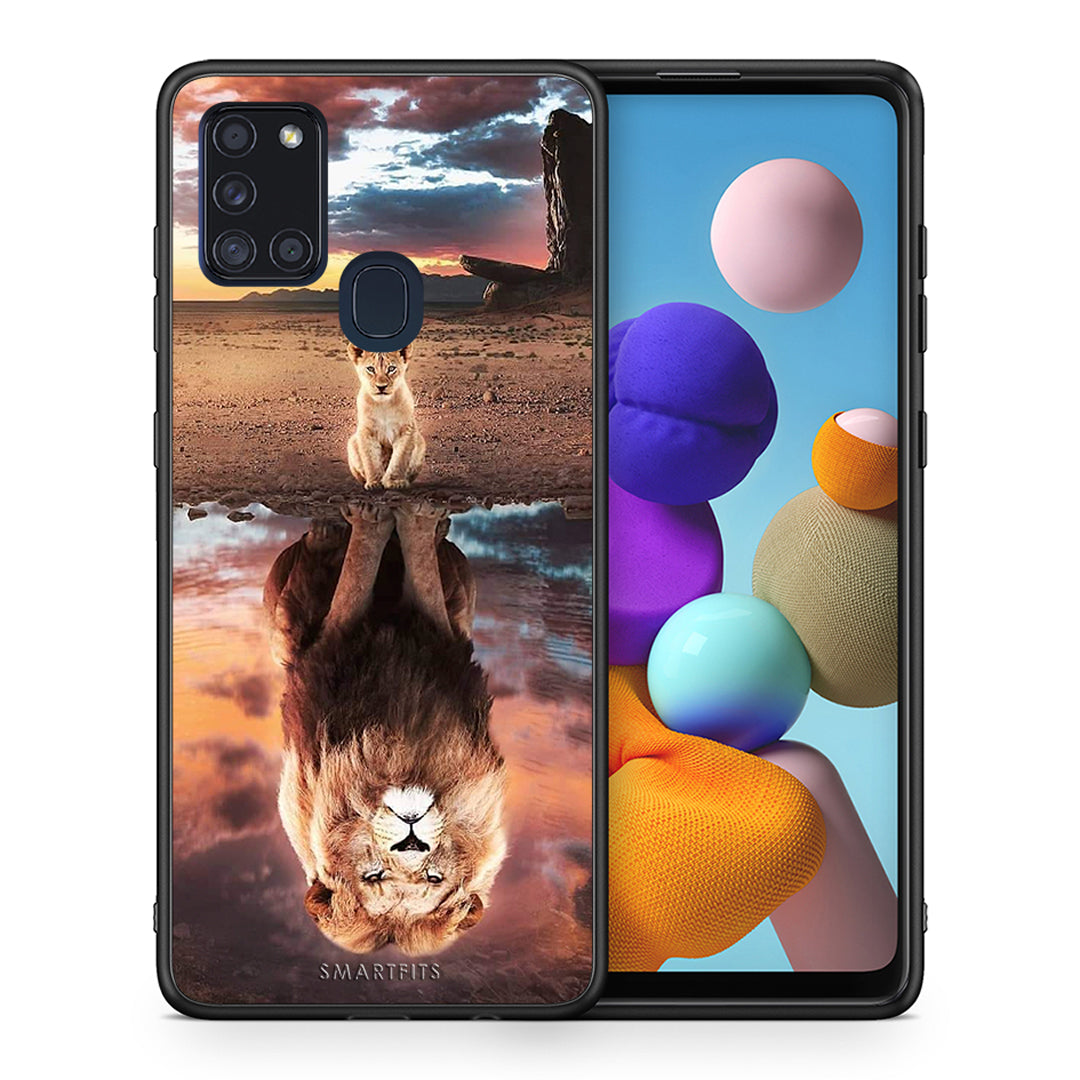 Θήκη Αγίου Βαλεντίνου Samsung A21s Sunset Dreams από τη Smartfits με σχέδιο στο πίσω μέρος και μαύρο περίβλημα | Samsung A21s Sunset Dreams case with colorful back and black bezels